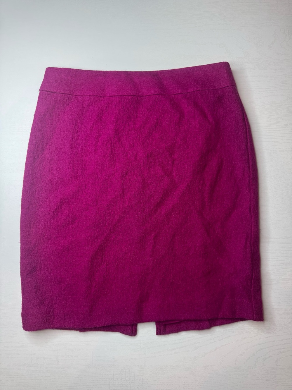 Banana Republic Fuchsia Pink Wool Pencil Skirt Gold Back Zipper Sz 4